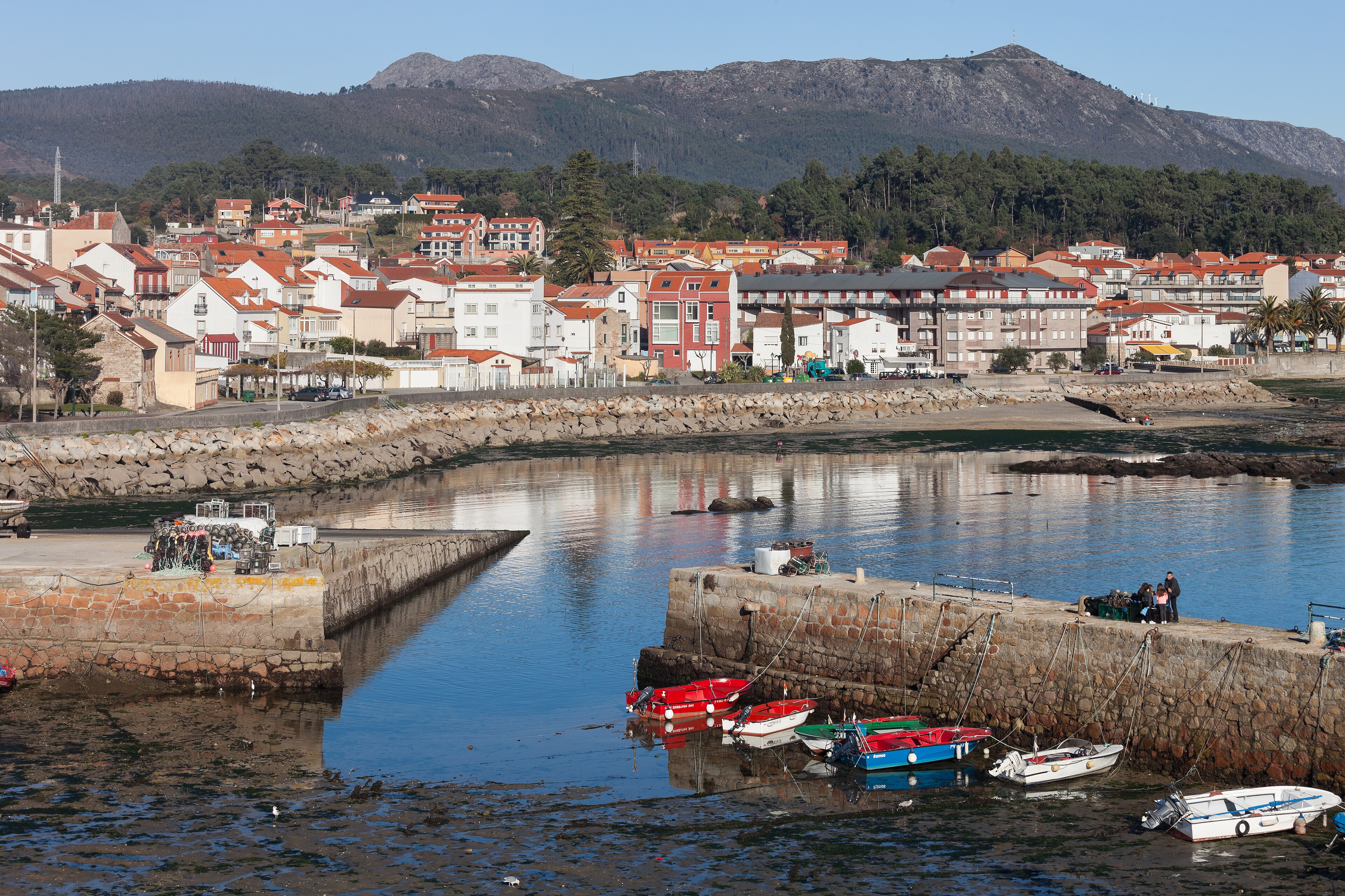 Flota de baixura amarrada no porto de Palmeira, Ribeira